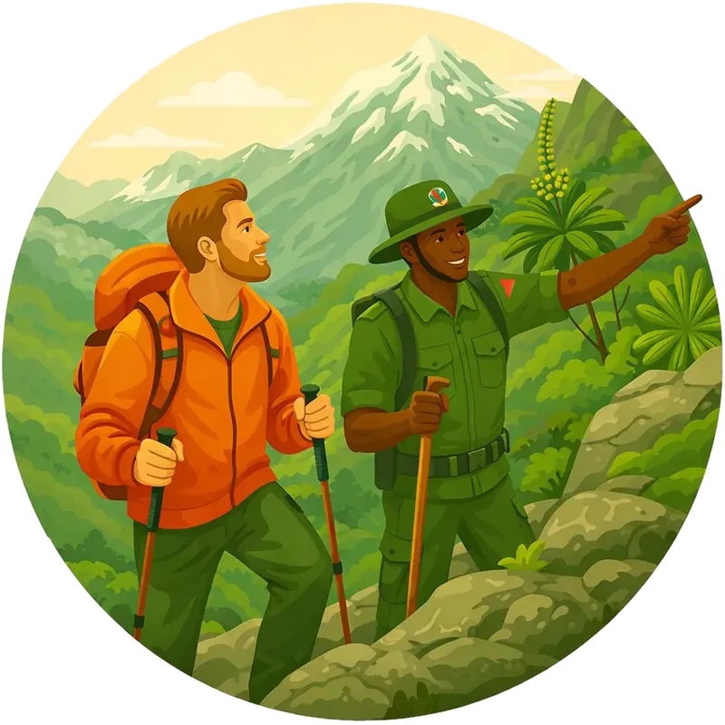 Hiking in the Rwenzori Mountains